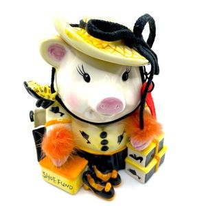 Mud Pie Ceramic Pig Shoe Fund Bank Money Fund Jar Shopping Hog Multi Colored